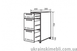 Н8 Тумба 3Ш 30 Декор (Кухня Парма)